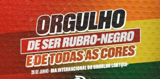 Mensagem do Flamengo comemora Dia do Orgulho LGBTQIA+. Foto: Reprodução/Twitter